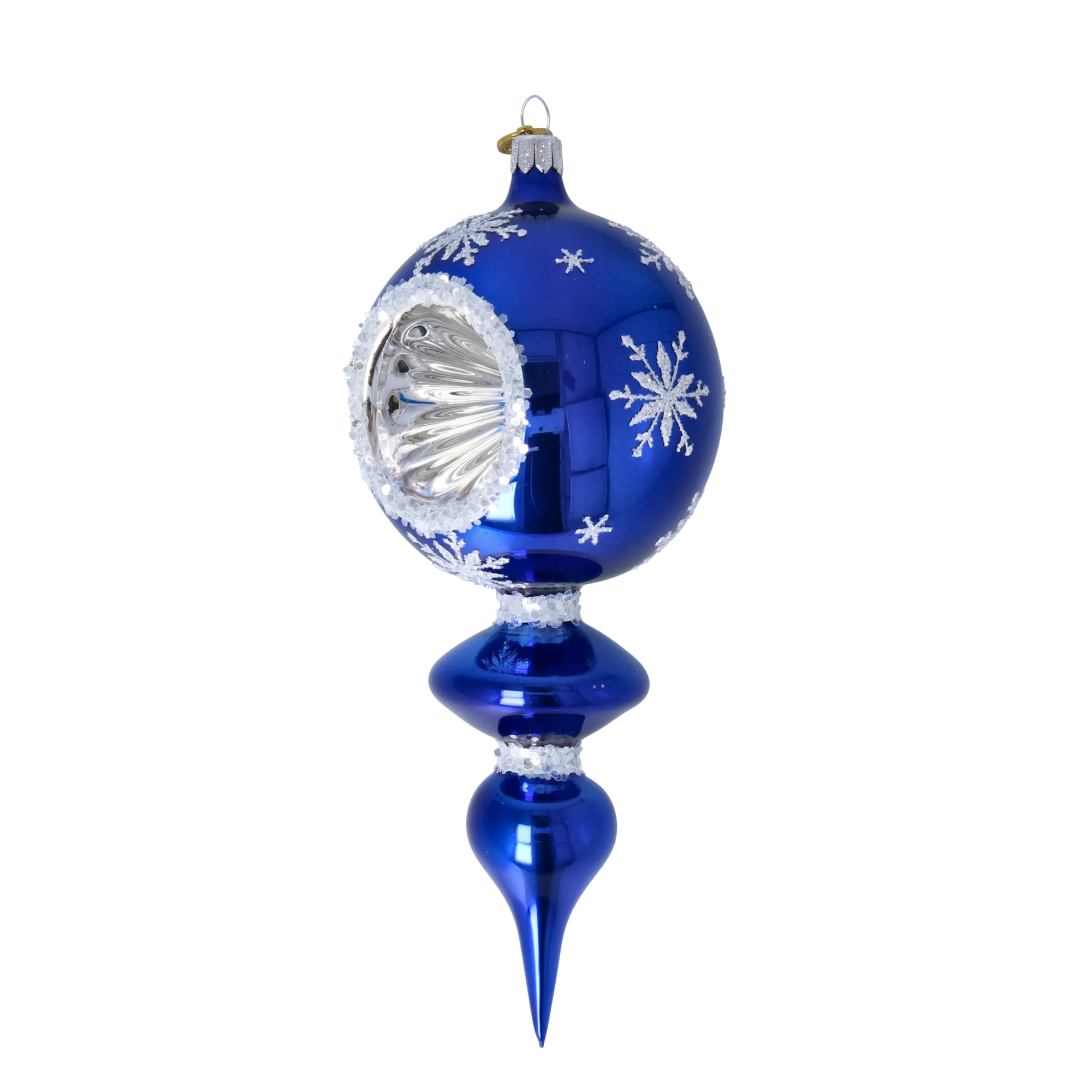 Sapphire Snowflake Reflector Premium christmas glass ornament 2024-026