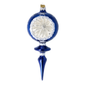 Cobalt Frost Halo | Hand-Painted Glass Ornament | Blubom 2024-027