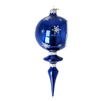 Cobalt Frost Halo | Hand-Painted Glass Ornament | Blubom 2024-027