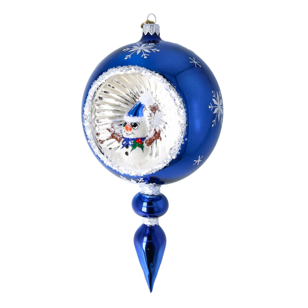 Cobalt Frost Sentinel | Hand-Painted Glass Ornament | Blubom 2024-028