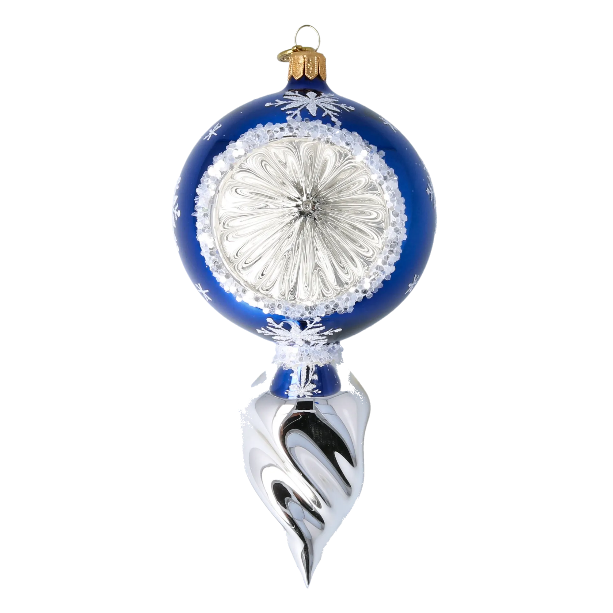Drop Glowing Star. Handmade Glass Christmas ornament. 2024-029