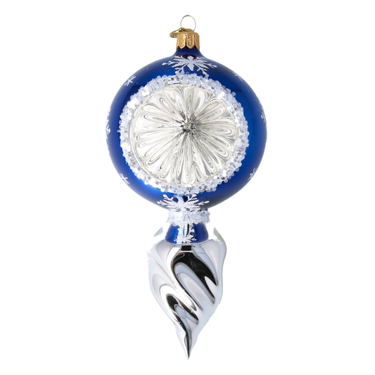 Drop Glowing Star. Handmade Glass Christmas ornament. 2024-029