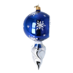 Azure Polar Resonance | Hand-Painted Glass Ornament | Blubom 2024-029