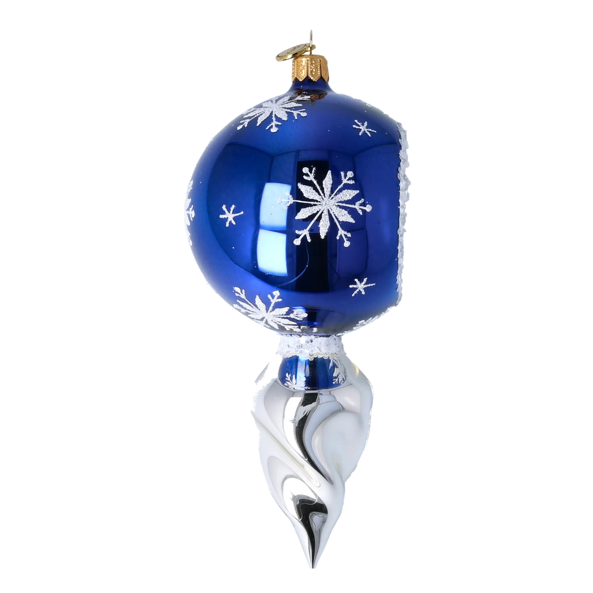 Azure Polar Resonance | Hand-Painted Glass Ornament | Blubom 2024-029
