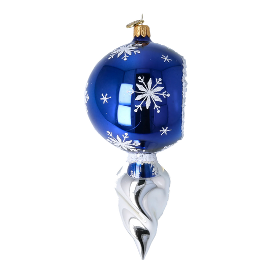 Drop Glowing Star. Handmade Glass Christmas ornament. 2024-029