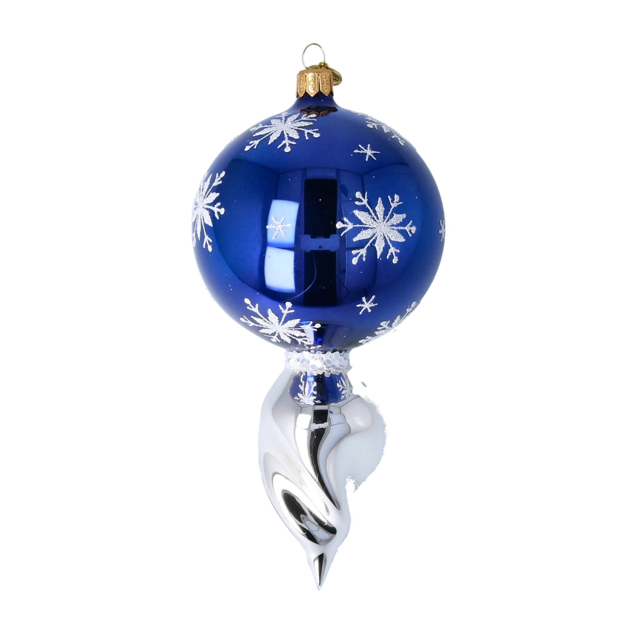 Drop Glowing Star. Handmade Glass Christmas ornament. 2024-029