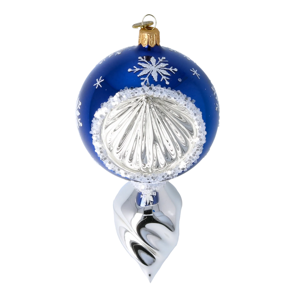 Azure Polar Resonance | Hand-Painted Glass Ornament | Blubom 2024-029