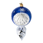 Azure Polar Resonance | Hand-Painted Glass Ornament | Blubom 2024-029