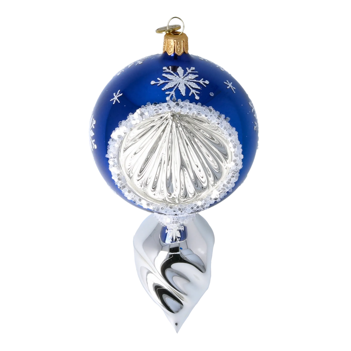 Azure Polar Resonance | Hand-Painted Glass Ornament | Blubom 2024-029