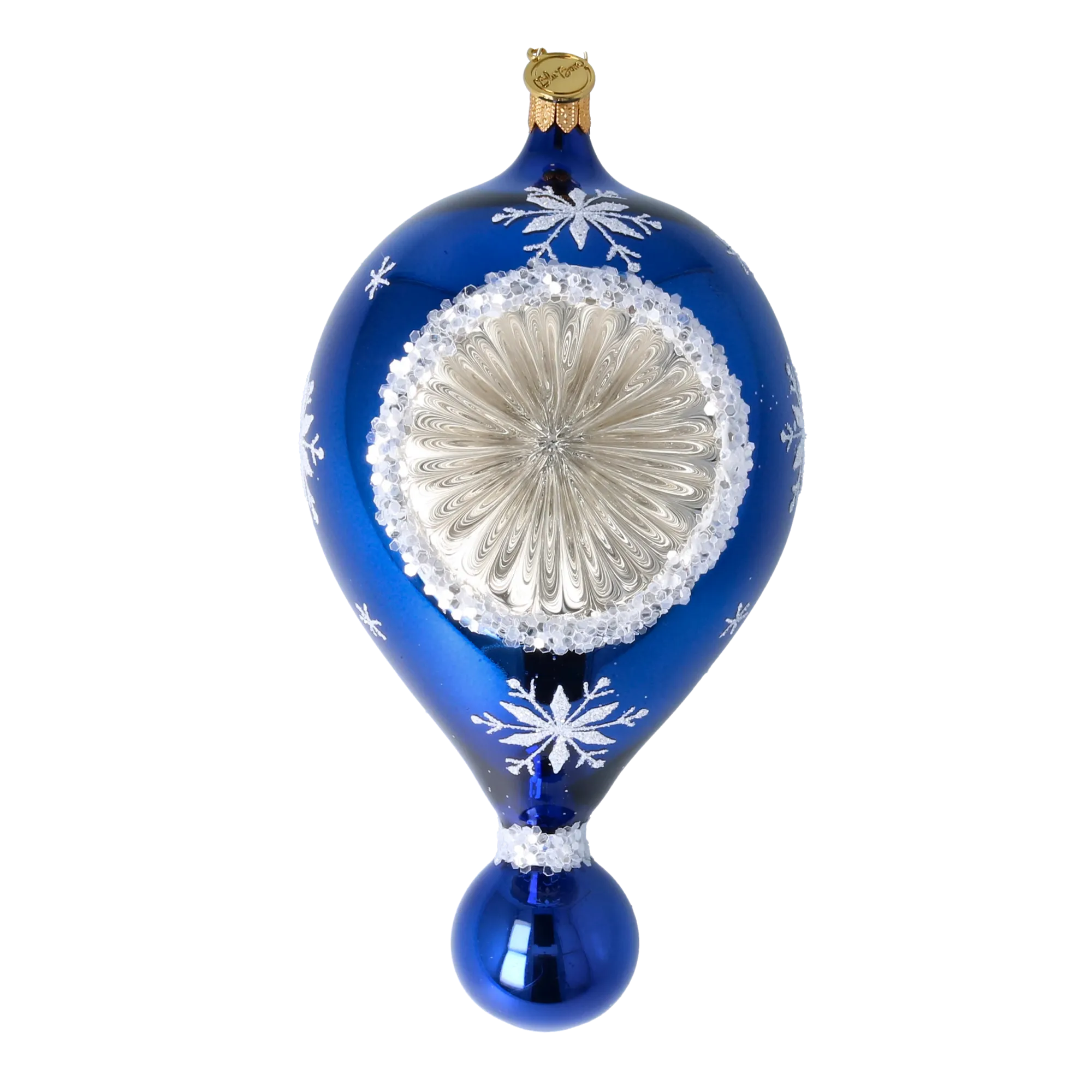 Sapphire Starburst Reflector Drop Premium christmas glass ornament 2024-032