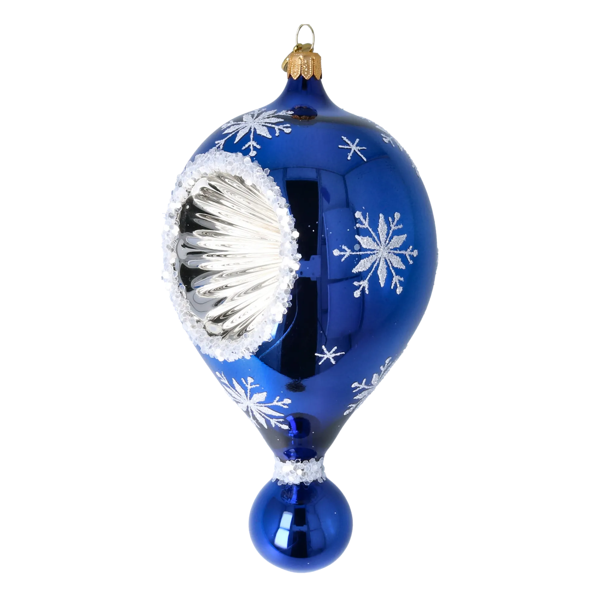 Sapphire Starburst Reflector Drop Premium christmas glass ornament 2024-032