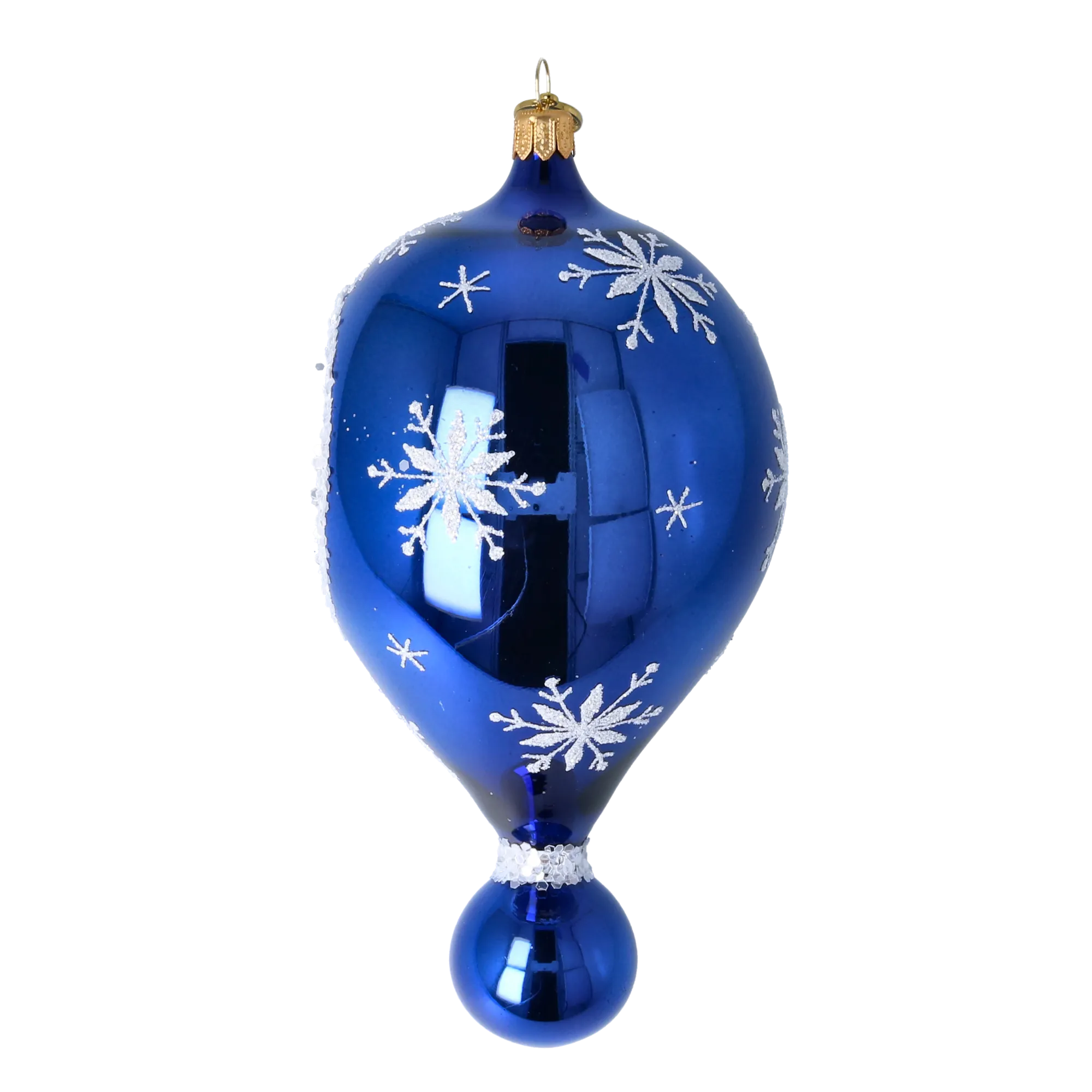 Sapphire Starburst Reflector Drop Premium christmas glass ornament 2024-032