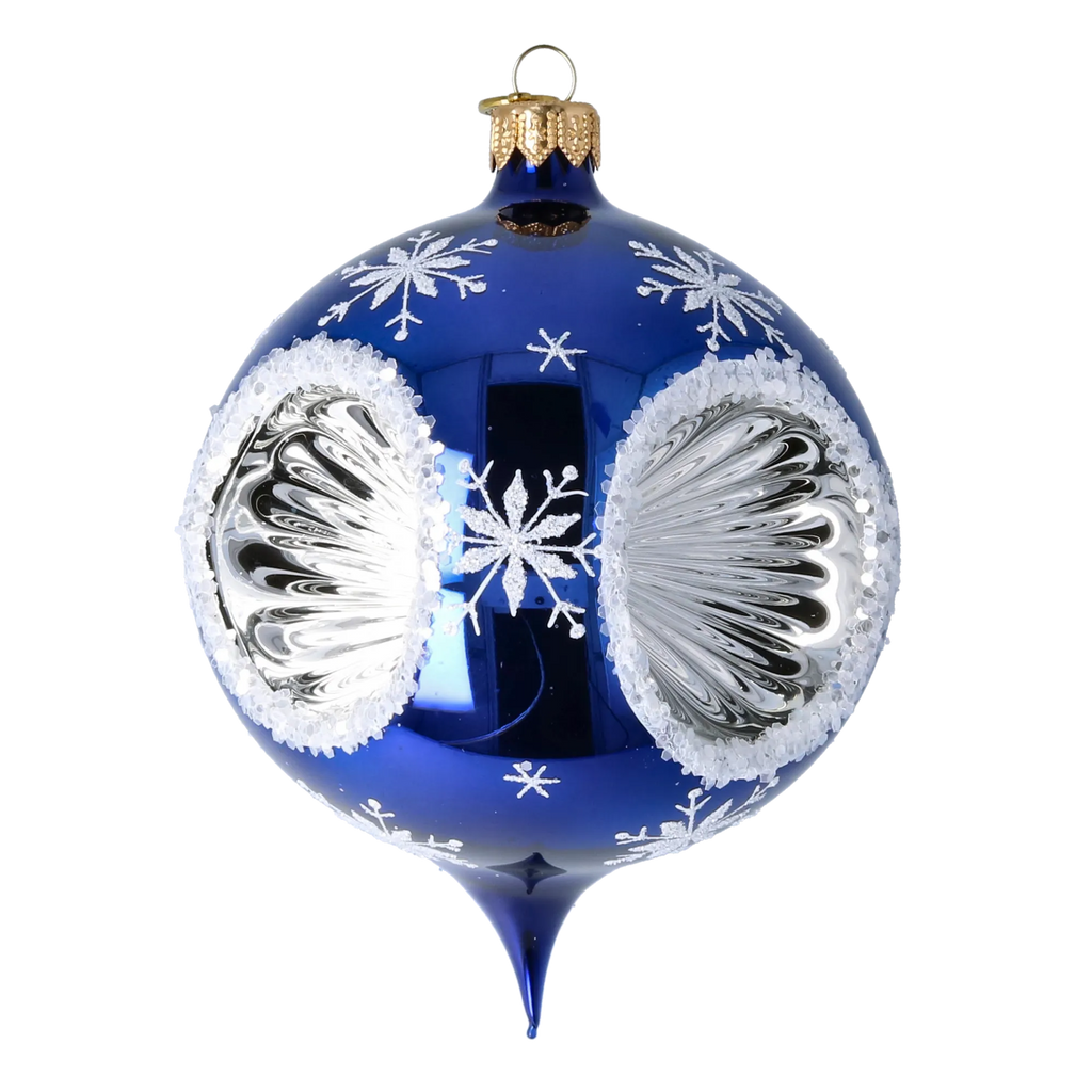 Cobalt Arctic Echo | Hand-Painted Glass Ornament | Blubom 2024-035