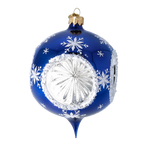 Cobalt Arctic Echo | Hand-Painted Glass Ornament | Blubom 2024-035