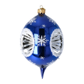 Load image into Gallery viewer, Sapphire Midnight Snowflake Reflector Premium christmas glass ornament 2024-036
