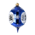 Sapphire Winter Nocturne | Hand-Painted Glass Ornament | Blubom 2024-036