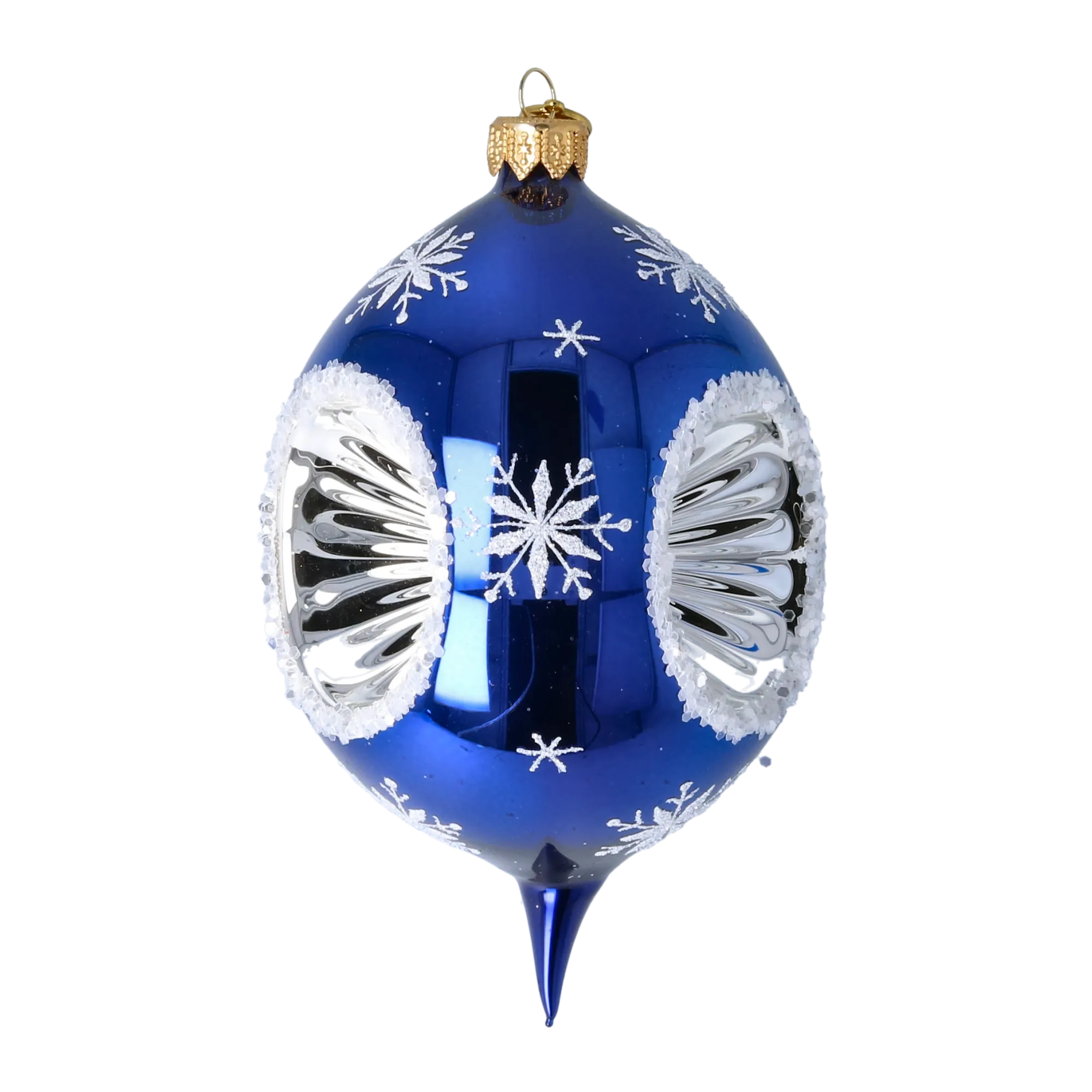 Sapphire Midnight Snowflake Reflector Premium christmas glass ornament 2024-036