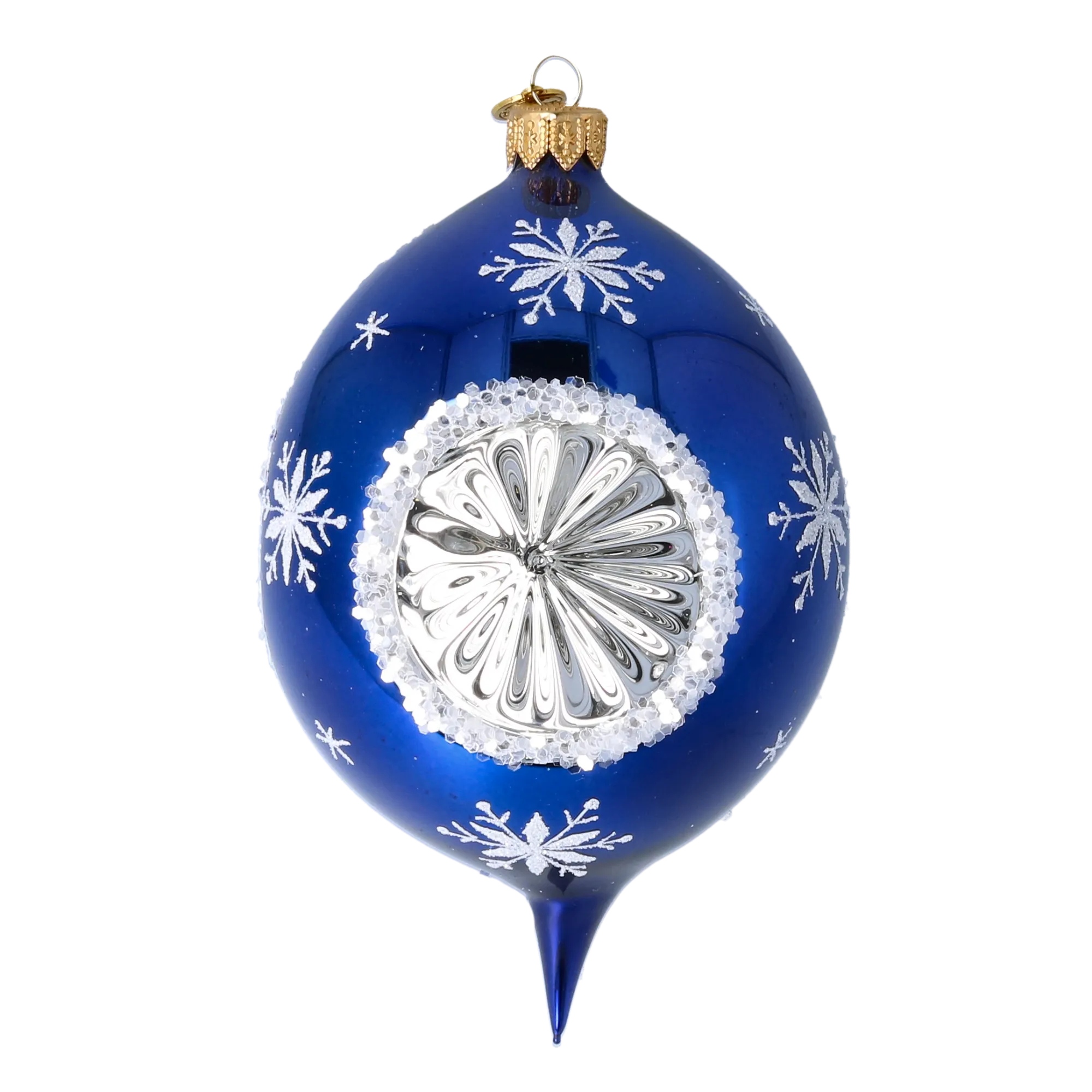 Sapphire Midnight Snowflake Reflector Premium christmas glass ornament 2024-036