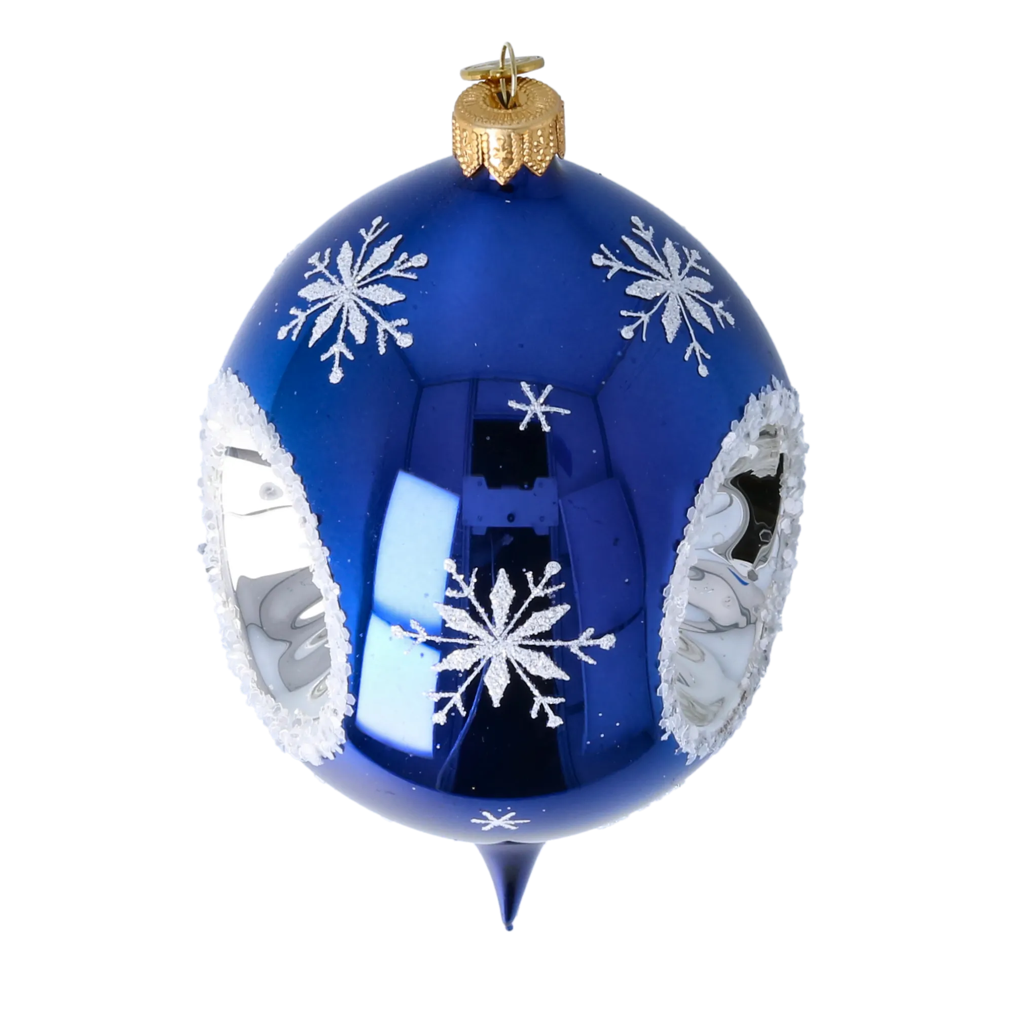 Sapphire Midnight Snowflake Reflector Premium christmas glass ornament 2024-036