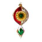 Garnet Ivory Solstice | Hand-Painted Glass Ornament | Blubom 2024-037