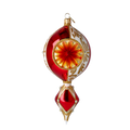 Gilded Crimson Solstice | Hand-Painted Glass Ornament | Blubom 2024-038