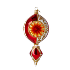 Gilded Crimson Solstice | Hand-Painted Glass Ornament | Blubom 2024-038
