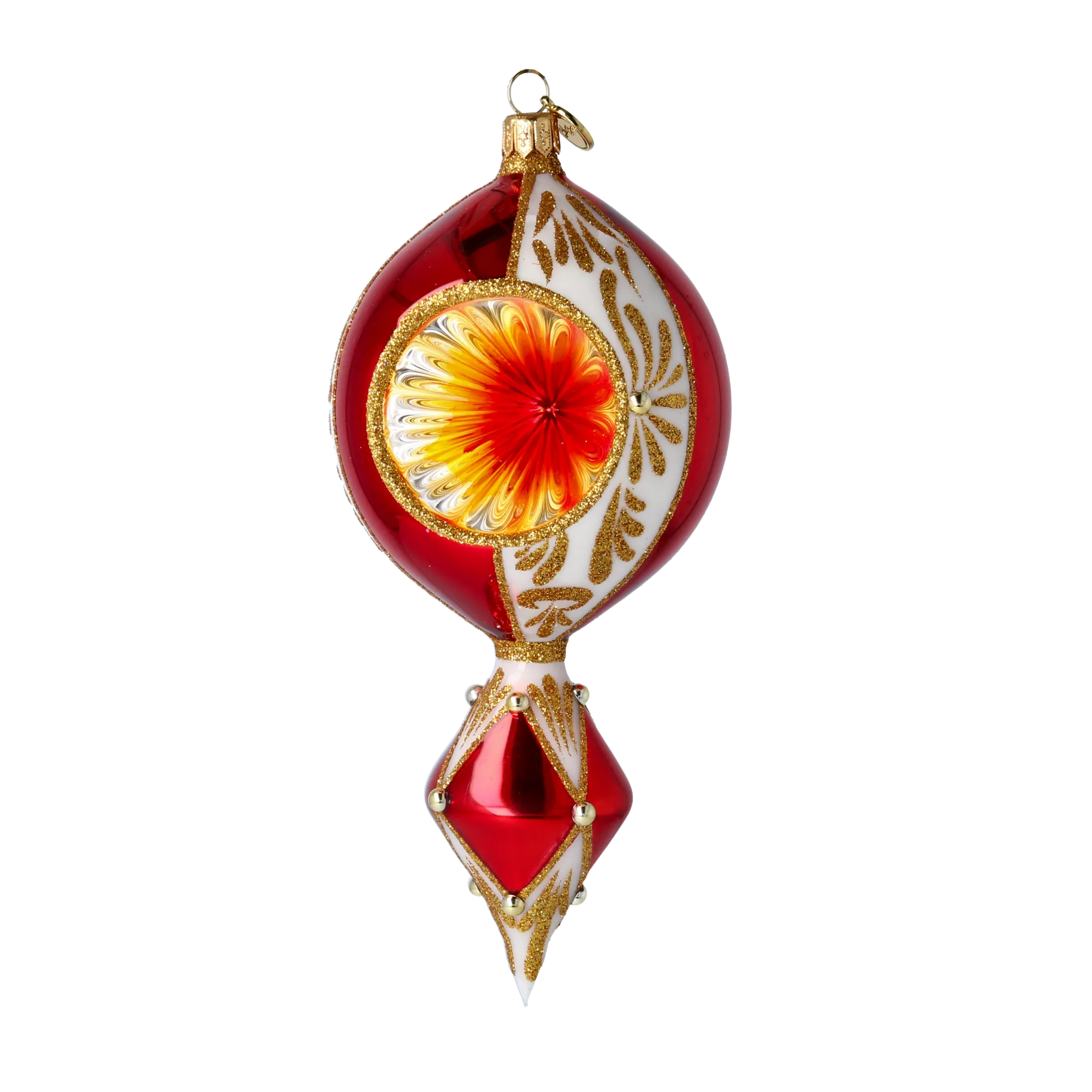 Radiant Ember Ornament  Handmade Glass Christmas ornament 2024-038