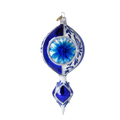 Sapphire Zenith Echo | Hand-Painted Glass Ornament | Blubom 2024-039