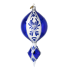 Sapphire Zenith Echo | Hand-Painted Glass Ornament | Blubom 2024-039