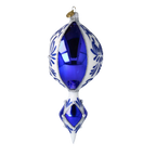 Sapphire Zenith Echo | Hand-Painted Glass Ornament | Blubom 2024-039