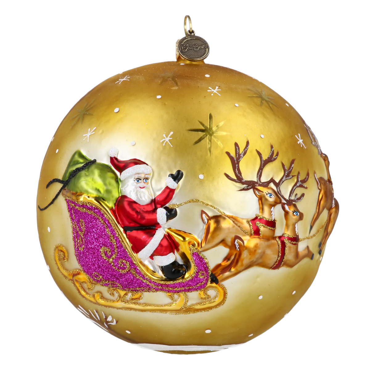 Gilded Midnight Ascent | Hand-Painted Glass Ornament | Blubom 2024-040
