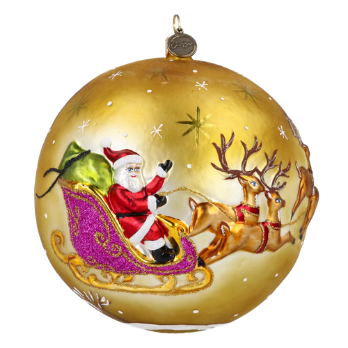 Gilded Midnight Ascent | Hand-Painted Glass Ornament | Blubom 2024-040
