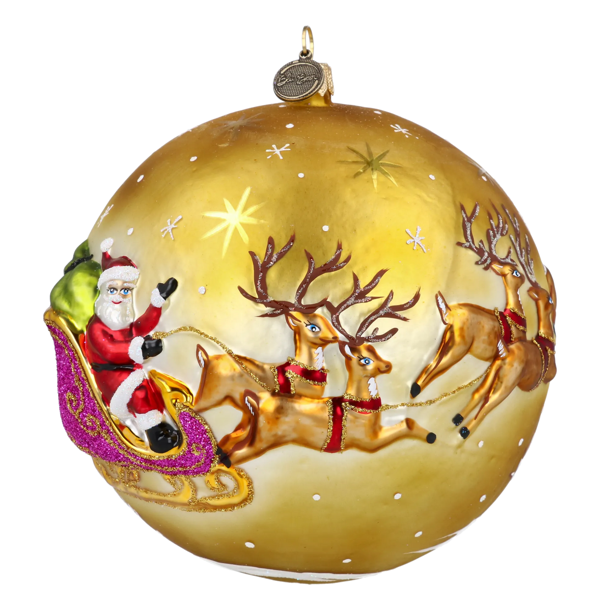 Gilded Midnight Ascent | Hand-Painted Glass Ornament | Blubom 2024-040
