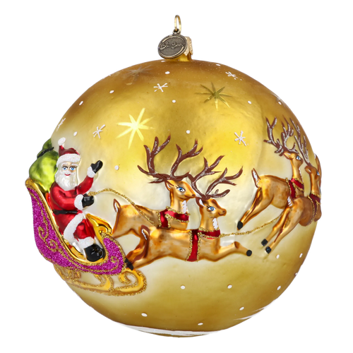 Gilded Midnight Ascent | Hand-Painted Glass Ornament | Blubom 2024-040