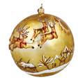 Załaduj obraz do przeglądarki galerii, Golden Starlight Sleigh Premium christmas glass ornament 2024-040
