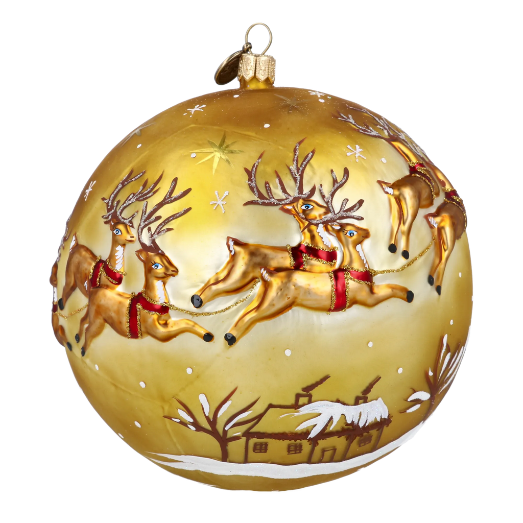 Gilded Midnight Ascent | Hand-Painted Glass Ornament | Blubom 2024-040