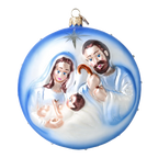 Azure Reverence | Hand-Painted Glass Ornament | Blubom 2024-041