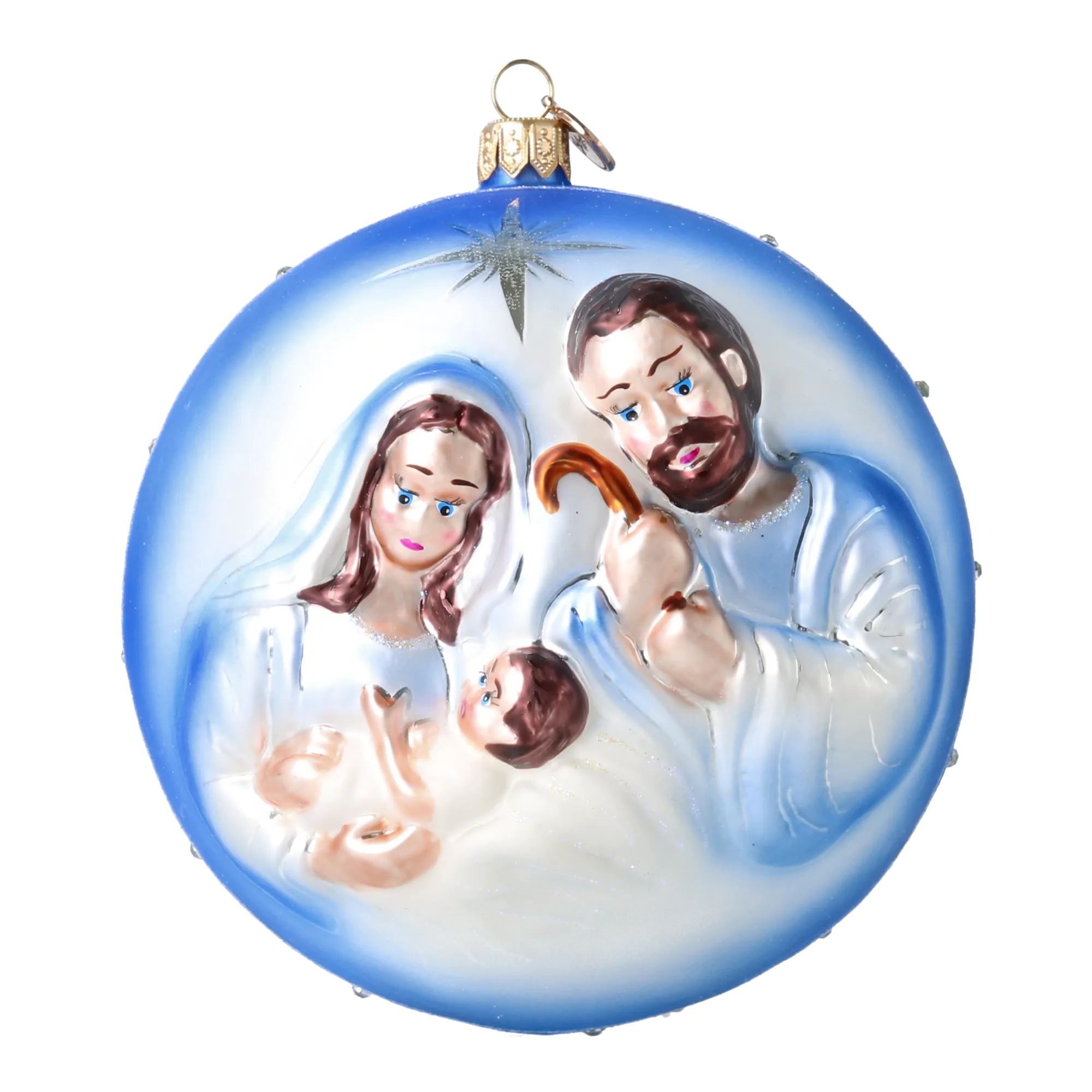 Celestial Holy Family Premium christmas glass ornament 2024-041