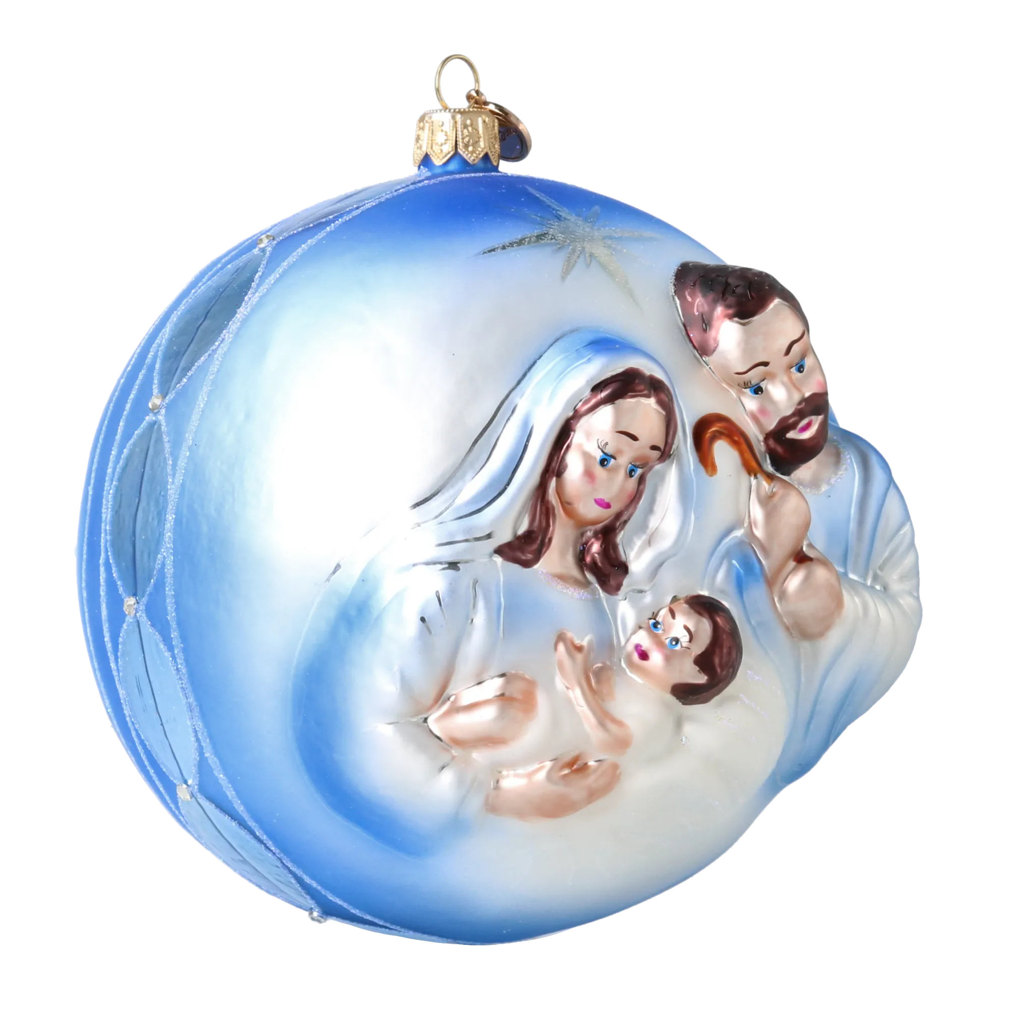Celestial Holy Family Premium christmas glass ornament 2024-041