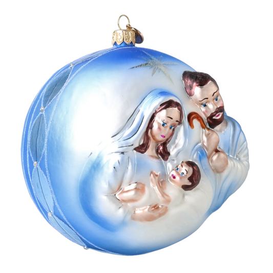 Celestial Holy Family Premium christmas glass ornament 2024-041