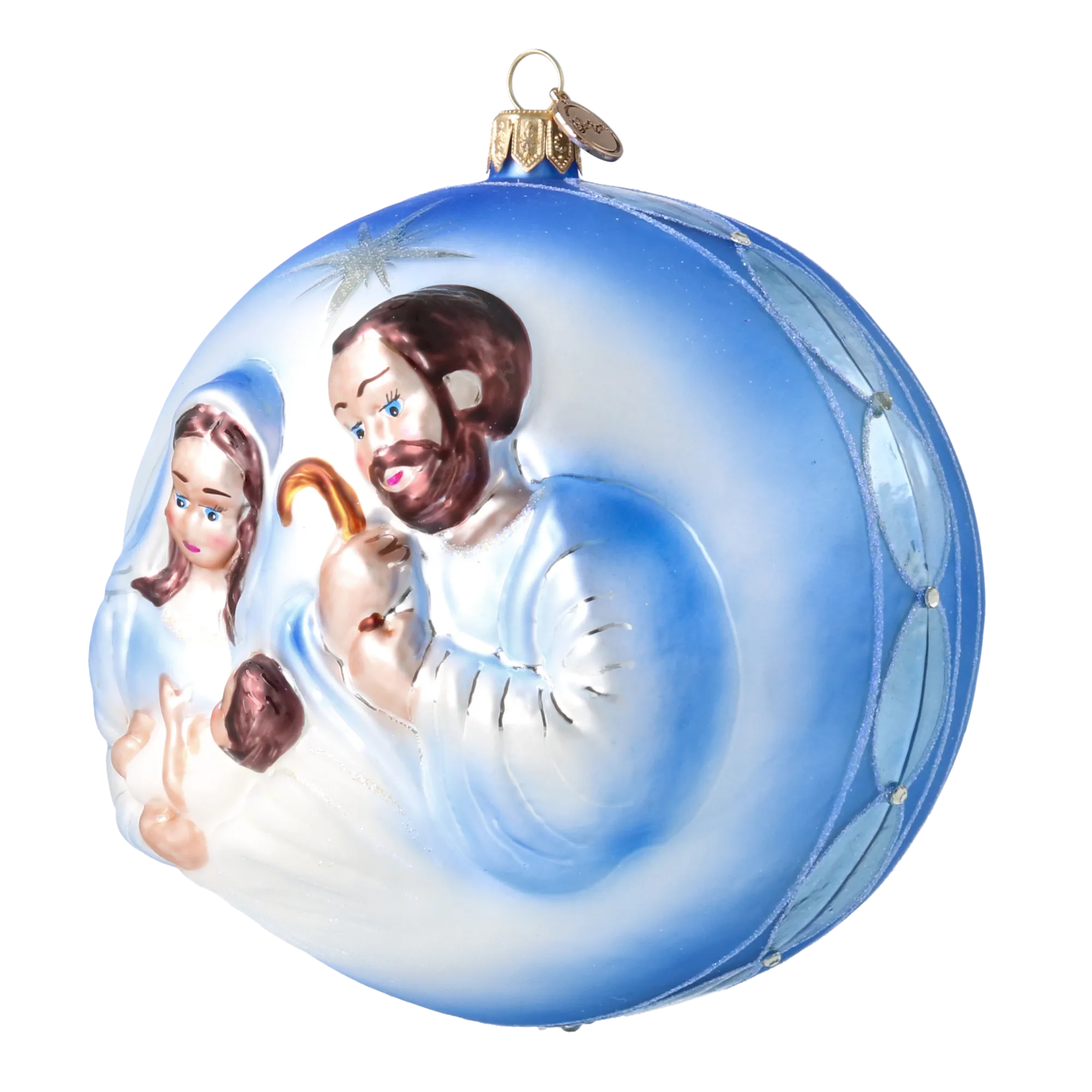 Celestial Holy Family Premium christmas glass ornament 2024-041
