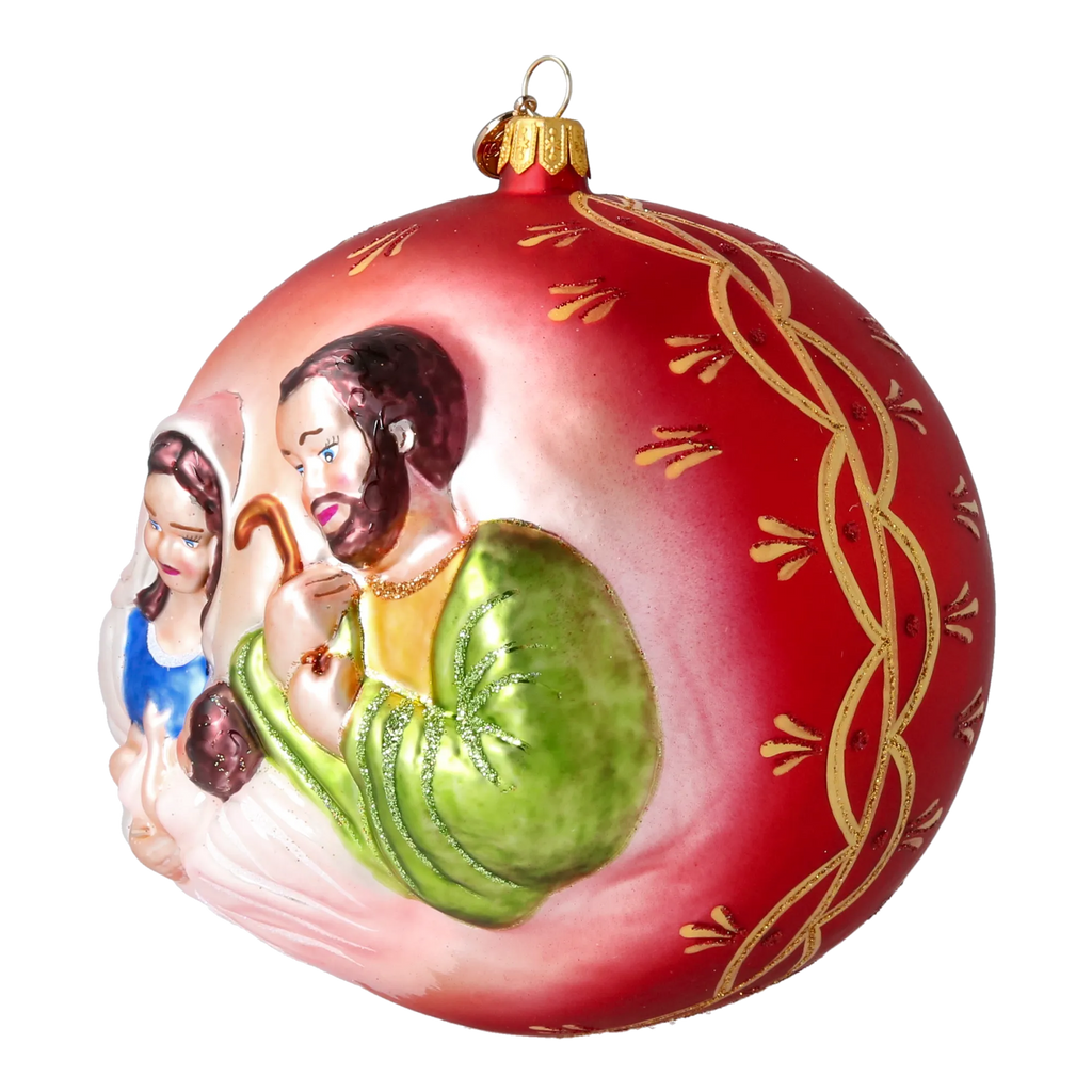 Crimson Benediction | Hand-Painted Glass Ornament | Blubom 2024-043