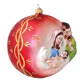 Load image into Gallery viewer, Crimson Holy Family Premium christmas glass ornament 2024-043

