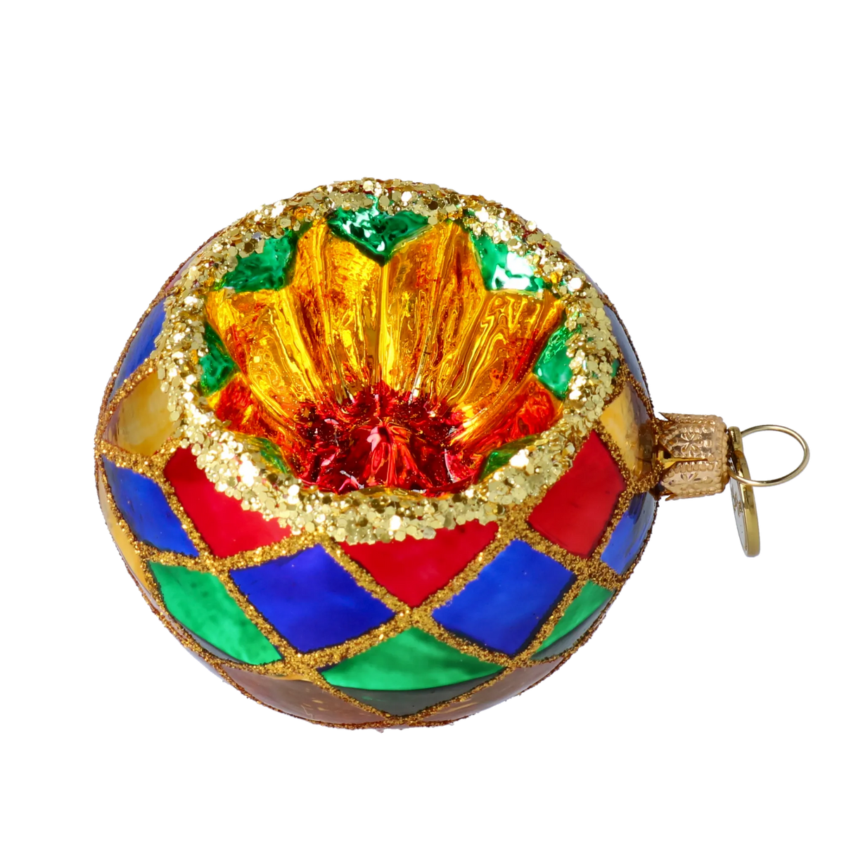 Gilded Cathedral Resonance | Hand-Painted Glass Ornament | Blubom 2024-050