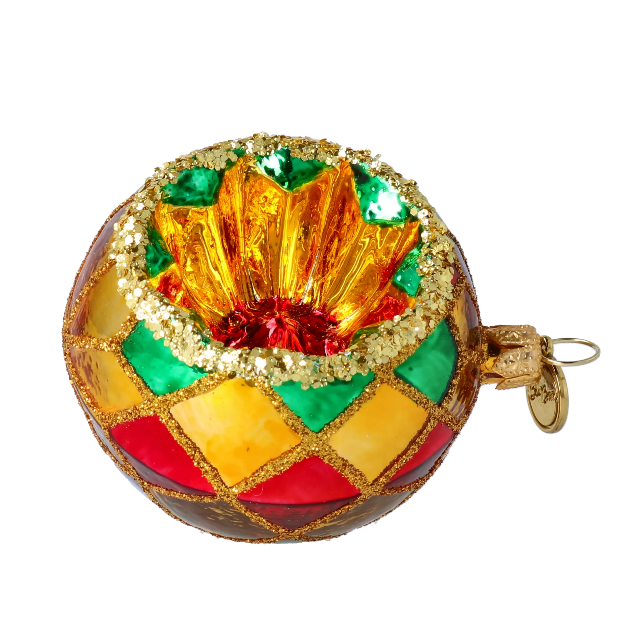 Gilded Ember Echo | Hand-Painted Glass Ornament | Blubom 2024-051