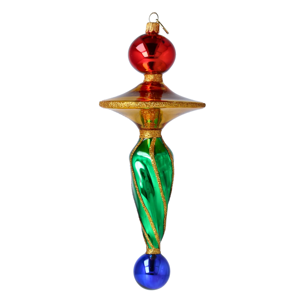 Gilded Meridian | Hand-Painted Glass Ornament | Blubom 2024-052