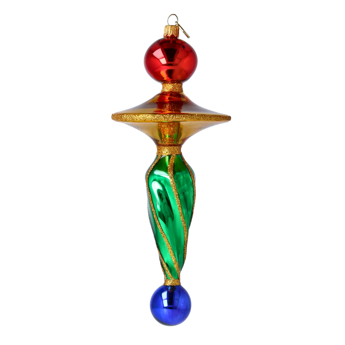 Gilded Meridian | Hand-Painted Glass Ornament | Blubom 2024-052