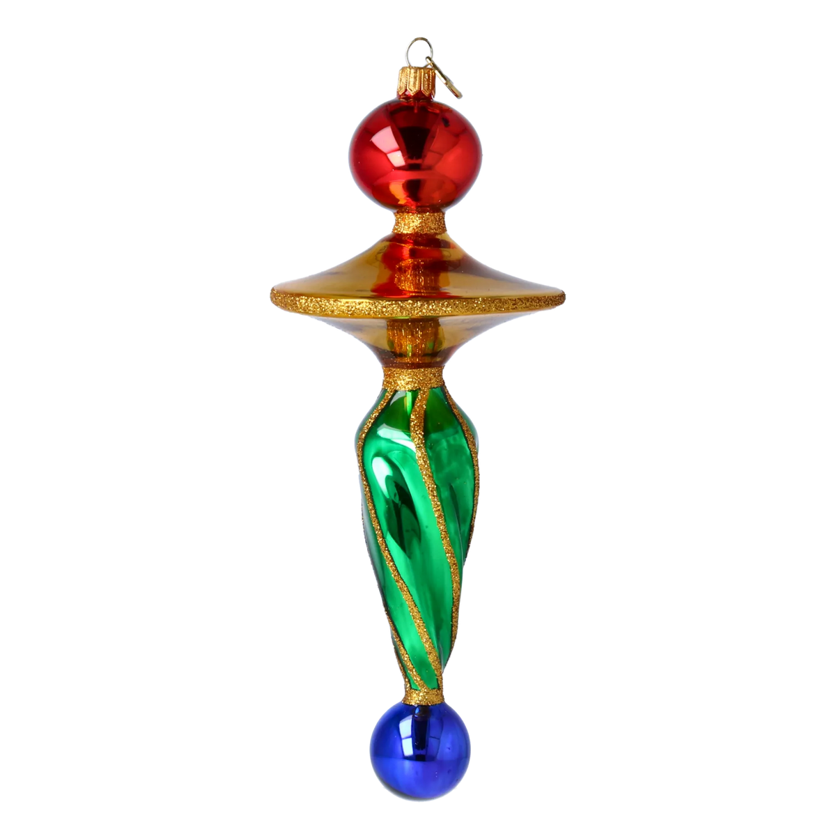 Gilded Meridian | Hand-Painted Glass Ornament | Blubom 2024-052