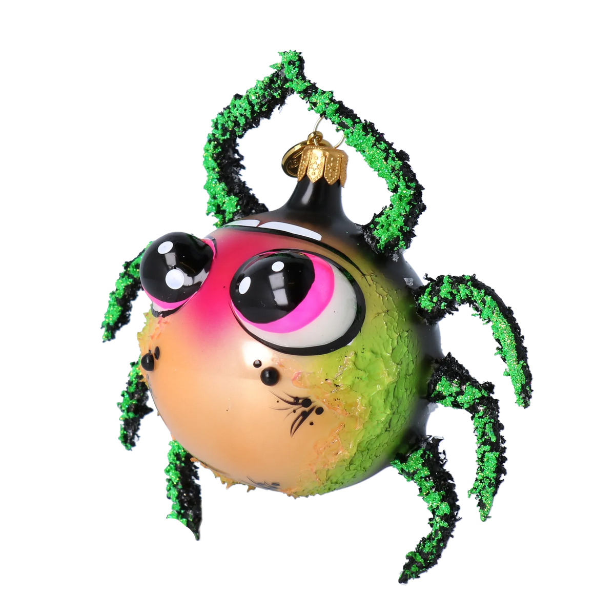 Inquisitive Neon Weaver | Hand-Painted Glass Ornament | Blubom 2024-054