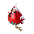 Załaduj obraz do przeglądarki galerii, Cardinal in the Snow Downs. Handmade Glass Christmas ornament. 2024-055
